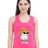 Front Print female Tank Top Pink Color