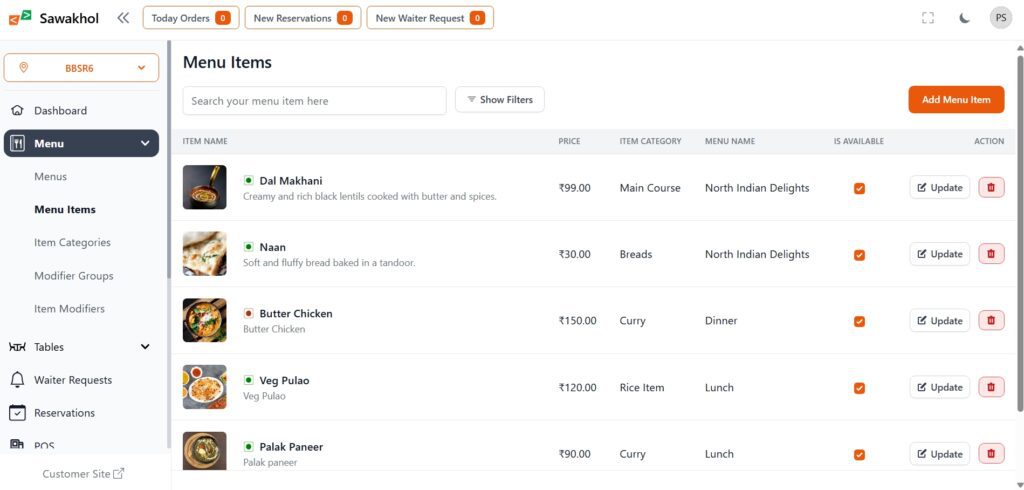 RestroFlow - Restaurant Menu Management.
