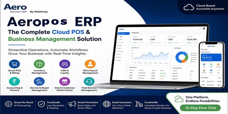 Aeropos ERP by Webtirety: The Complete Cloud POS & Business Management Solution for Modern Businesses