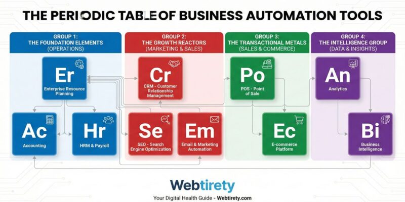 The Periodic Table of Business Automation Tools: A Visual Guide to Your Tech Stack
