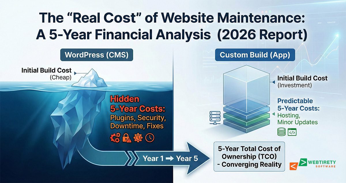 Website Maintenance Costs: 5-Year Analysis (WordPress vs. Custom)