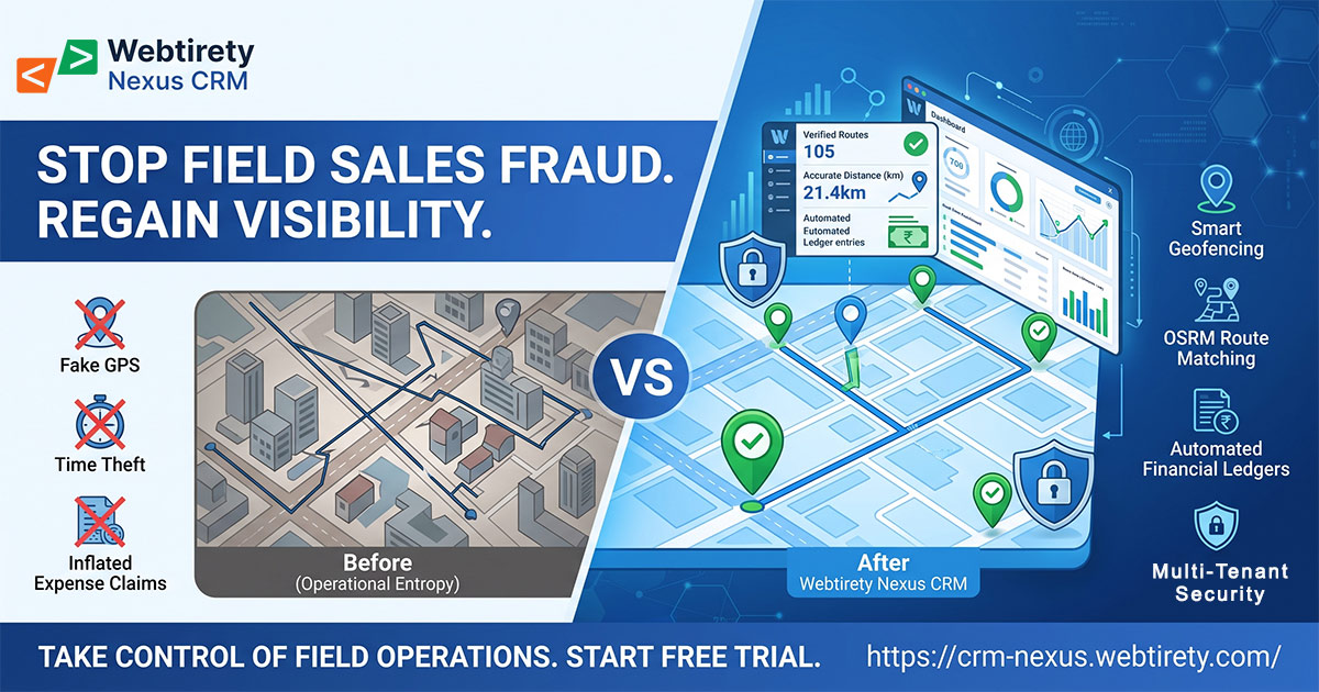 Conquering Field Sales Chaos: How Webtirety Nexus CRM Reverses Organizational Entropy